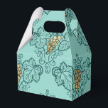 Ballotins Motif de vin sarcelle et or<br><div class="desc">Boîte de faveur de vignoble vintage aux accents de sarcelle,  d'aqua et d'or.</div>