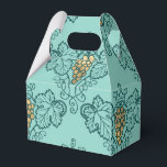 Ballotins Motif de vin sarcelle et or<br><div class="desc">Boîte de faveur de vignoble vintage aux accents de sarcelle,  aigue-marine et or.</div>