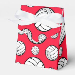Ballotins Motif de volley-ball rouge et blanc écarlate