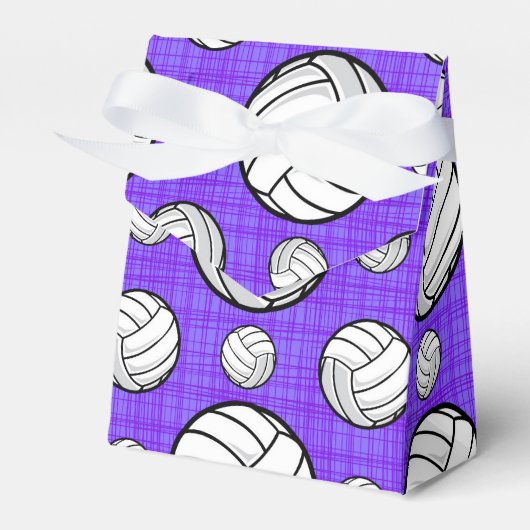 Ballotins Motif de volley-ball violet et blanc (Verso)