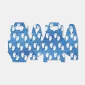 Ballotins Motif d'empreinte de Baby shower bleu Denim (Déplié)