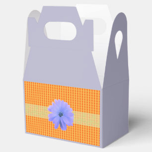 Ballotins Motif diamant miniature orange avec fleur