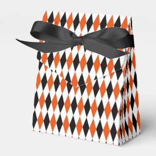 Ballotins Motif diamants Harlequin orange noir et blanc