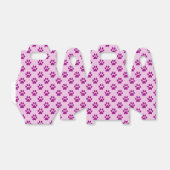 Ballotins Motif Empreinte de patte violet sur rose (Déplié)