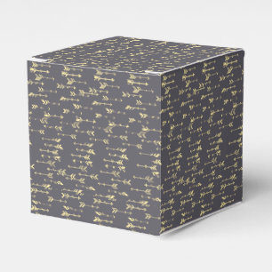 Ballotins motif fléché bohème minimaliste bleu et jaune