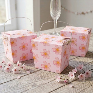 Ballotins Motif floral aquarelle rose rougeâtre