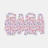 Ballotins Motif floral bleu et corail (Déplié)