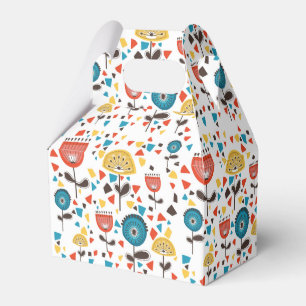 Ballotins Motif Floral coloré moderne du milieu du siècle