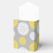 Ballotins Motif floral jaune, gris et blanc (Ouvert)