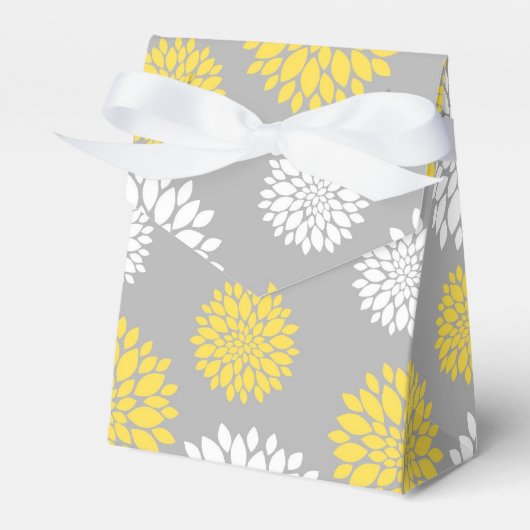 Ballotins Motif floral jaune, gris et blanc (Verso)