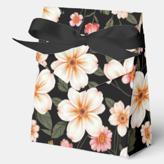 Ballotins Motif floral lumineux sur fond noir