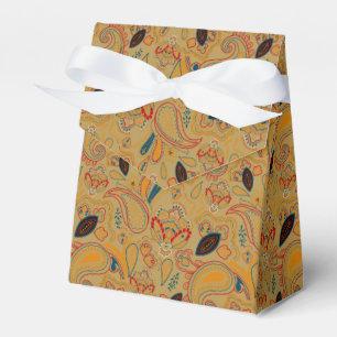 Ballotins motif floral paisley ethnique vintage rétro marron