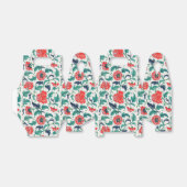 Ballotins Motif floral rouge et vert (Déplié)