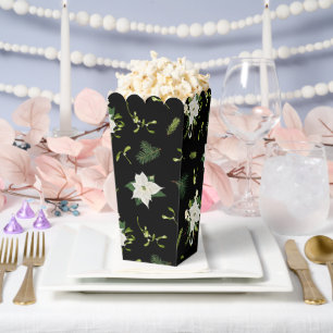 Ballotins Motif floral vert blanc sur Popcorn noir