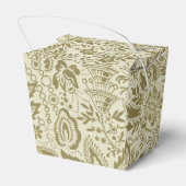 Ballotins Motif Floral Vert Sage Antique Damas (Arrière)