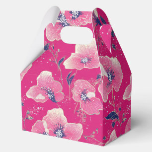 Ballotins Motif floral vibrant en rose, blanc et bleu royal