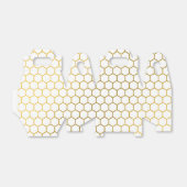 Ballotins Motif géométrique Hexagon blanc et or (Déplié)