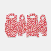 Ballotins Motif léopard des coeurs en rouge sur blush (Déplié)