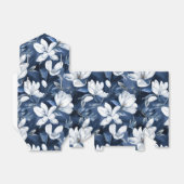 Ballotins Motif Magnolia blanc au chiffon de minuit (Déplié)