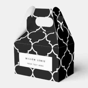 Ballotins Motif marocain méditerranéen noir et blanc