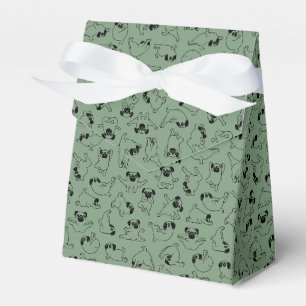 Ballotins motif mignon de chien de yoga sur fond vert