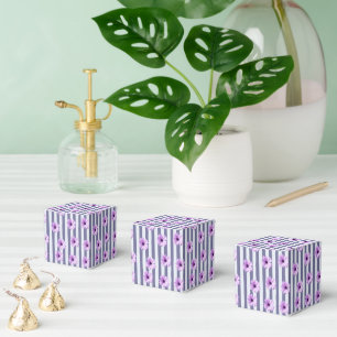 Ballotins Motif rayé avec des marguerites violettes