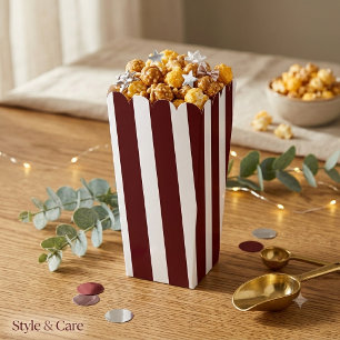 Ballotins Motif rayé élégant marron et blanc Popcorn