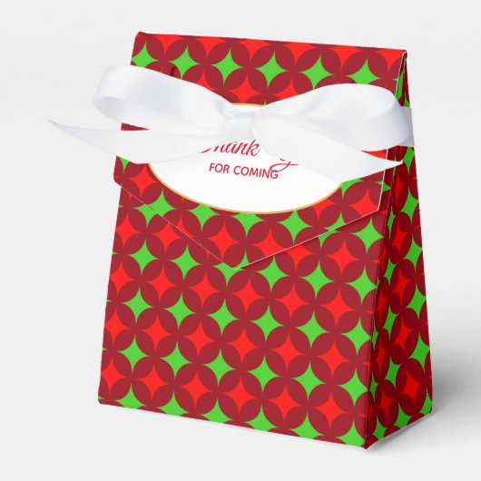 Ballotins Motif Red Diamond Star vert sur Merci rouge (Verso)