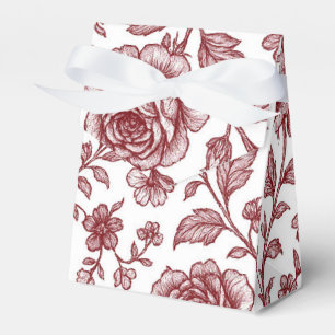 Ballotins Motif Rose Vintage rouge foncé