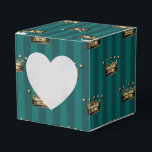 Ballotins Motif royal de la Couronne Turquoise foncé et or<br><div class="desc">couronnes vintages et rayures ballotin dans les accents de turquoise et d'or.</div>