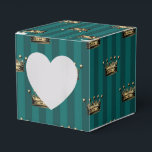 Ballotins Motif royal de la Couronne Turquoise foncé et or<br><div class="desc">couronnes vintages et rayures ballotin dans les accents de turquoise et d'or.</div>