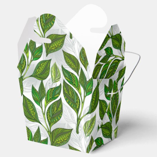 Ballotins Motif sans couture avec Feuilles de thé vert (Ouvert)