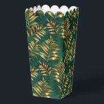 Ballotins Motif sans couture avec fougères dorées<br><div class="desc">Motif sans couture d'or,  de bijoux,  de branches de fougères brillantes et de feuilles sur fond vert,  boisé et texturé. Fougère dorée.</div>