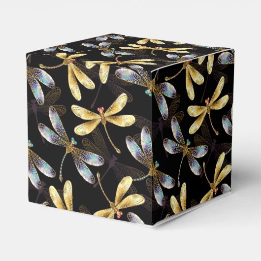 Ballotins Motif sans couture avec libellules d'or (Arrière)