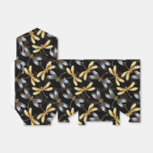 Ballotins Motif sans couture avec libellules dorées (Déplié)