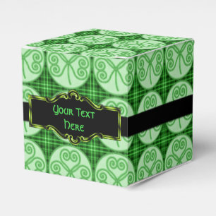 Ballotins Motif Shamrock vert Plaid Ballotin Cube