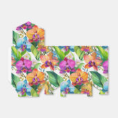 Ballotins motifs d'orchidées tropicales (Déplié)