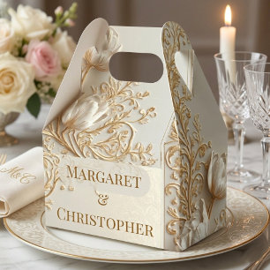 Ballotins Motifs Floraux Dorés Ornés de Luxe Mariage Vintage