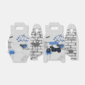 Ballotins Moto bleu moto et graffiti (Déplié)