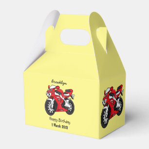 Ballotins Moto de sport rouge mignonne dessin animé