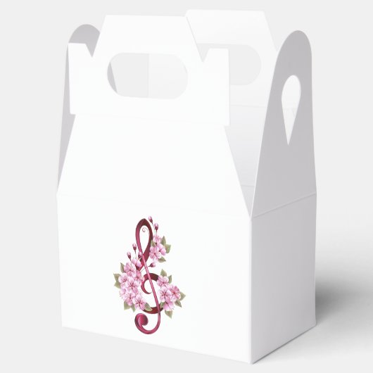 Ballotins Musical treble clef notes with sakura flowers (Ouvert)