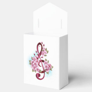 Ballotins Musical treble clef notes with sakura flowers