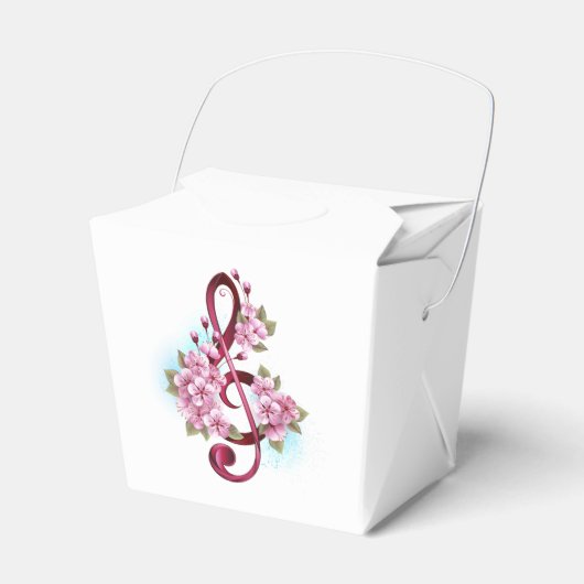Ballotins Musical treble clef notes with sakura flowers (Verso)
