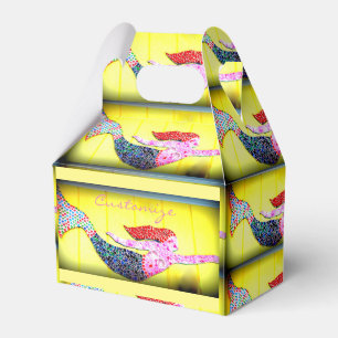 Ballotins nageuse mosaïque rose sirène jaune