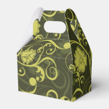 Nature noire et verte Illustré motif floral