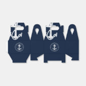 Ballotins Nautical Navy Blue Anchor Boat Name Custom (Déplié)