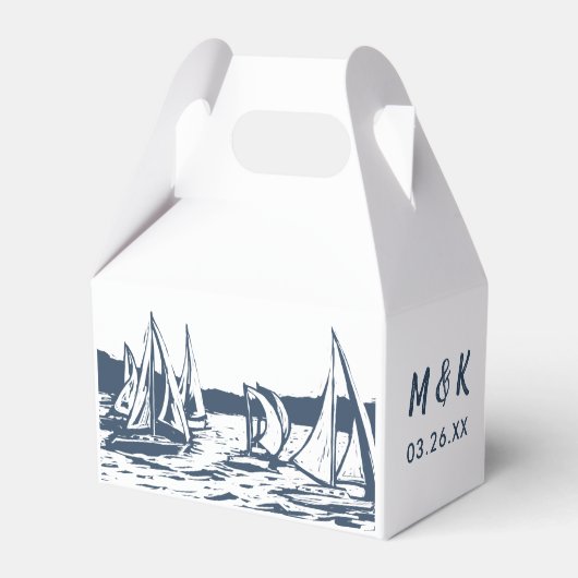 Ballotins Nautique Voilier Mariage Favor Box (Verso)