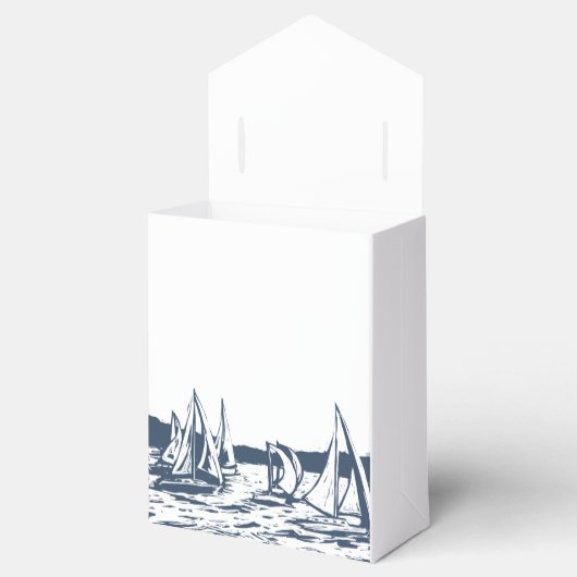 Ballotins Nautique Voilier Mariage Favor Box (Ouvert)
