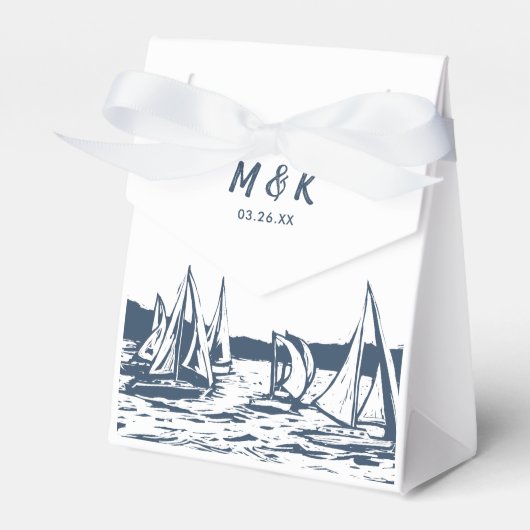 Ballotins Nautique Voilier Mariage Favor Box (Verso)