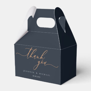 Ballotins Navy Abricot Simple Marque Moderne Mariage Remerci